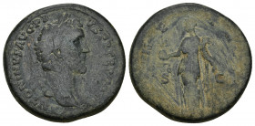 Antoninus Pius, AE, Sestertius. Rome. 
Obv: ANTONINVS AVG PIVS P P TR P COS […]. 
Laureate head of Antoninus Pius, right.
Rev: [MO]NETA […]. 
Moneta s...