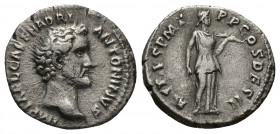 Antoninus Pius, 138-161 AD. AR, Denarius. Rome.
Obv: IMP T AEL CAES HADRI ANTONINVS. 
Bare head right.
Rev: […] PIVS P M T-R P COS DES II.
Diana stand...