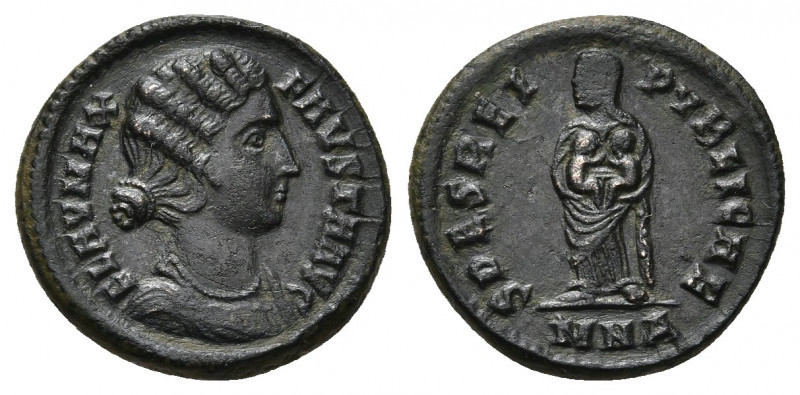 Fausta Augusta, 324-326 AD. AE. Nicomedia.
Obv: FLAV MAX FAVSTA AVG.
Draped bust...