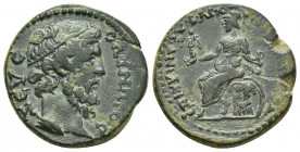 Lydia, Maeonia. Pseudo-autonomous issue. Uncertain reign.
Obv: Draped bust of Zeus Olympios left; wearing taenia.
Rev: Athena wearing crested helmet...