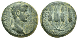 Lydia, Philadelphia. Claudius, 41-54 AD. AE. Eidomeneus, magistrate.
Obv: [Τ] ΚΛΑΥΔΙΟϹ ΓƐΡΜΑΝΙΚ[ΟϹ ΚΑΙϹΑΡ].
Laureate head of Claudius, right.
Rev: ...