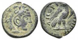Phrygia, Amorion. 2nd-3rd century AD. AE.
Obv: Head of Heracles with lion skin right.
Rev: ΑΜΟΡΙΑΝΩΝ.
Eagle standing, left.
A. Yaraş and D. S. Len...