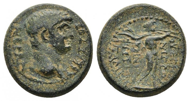 Phrygia, Apameia. Nero, 54-68 AD. AE. Koinon. M. Vettius Nigrus, magistrate.
Ob...