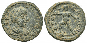 Phrygia, Bruzus. Gordian III? 238-244 AD. AE.
Obv: AVT K M ANT […]ΔIAN[…].
Laureate, draped and cuirassed bust of Gordian, right.
Rev: BPVZHNΩN.
P...