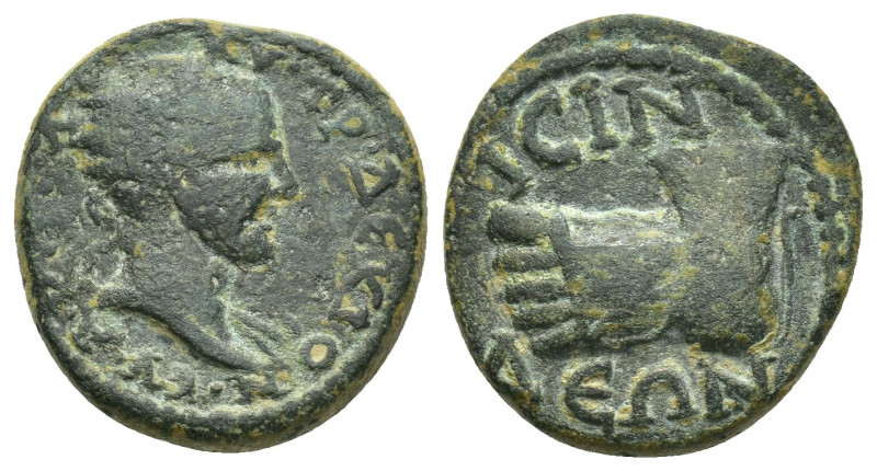 Psidia, Isinda. Trajan Decius, 249-251 AD. AE.
Obv: […] ΤΡ[.] ΔƐΚΙΟΝ ƐΥ.
Laure...