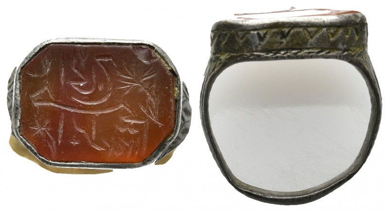 ANCIENT ISLAMIC SILVER RING / GEM STONE (11TH-18TH CENTURY AD.)
Condition : See...