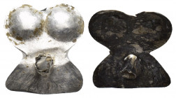 ANCIENT GREEK SILVER FIGURINE (Cırca 1st-3rd BC.)
Condition : See picture. No return
Weight : 0.83 g
Diameter: 20.11 mm