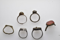 6 ANCIENT BYZANTINE BRONZE RING LOT
Condition : See picture. No return