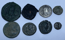 8 GREEK/ROMAN/BYZANTINE SILVER/BRONZE COIN LOT
See picture.No return.