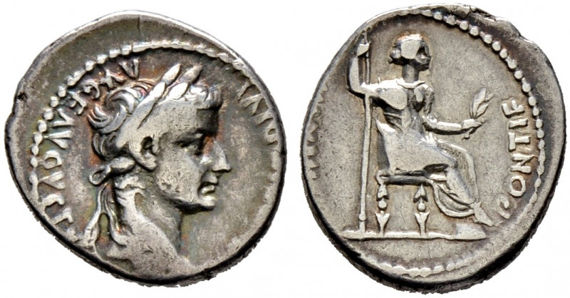 Kaiserzeit. Tiberius 14-37 
Denar 14/37 -Lugdunum-. TI CAESAR DIVI AVG F AVGVST...