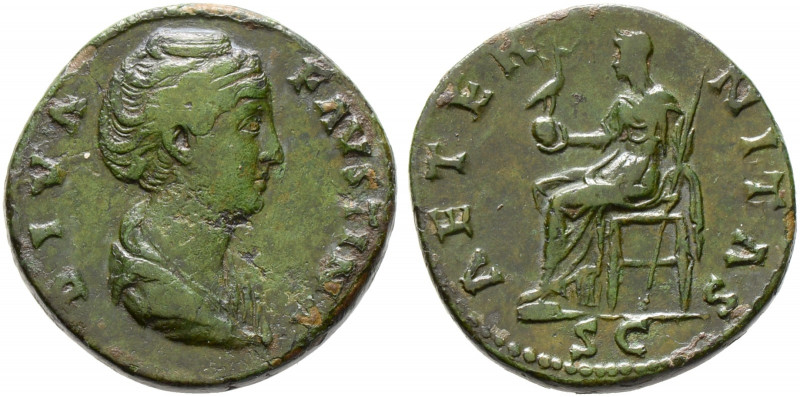 Kaiserzeit. Faustina maior †141, Gemahlin des Antoninus Pius 
Sesterz (Diva Fau...