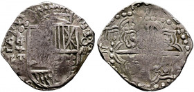 Bolivien. unter spanischer Herrschaft 
Schiffsgeld zu 8 Reales. Jahreszahl nicht erkennbar -Potosi-. Münzzeichen P(über I) und T. CCT 449ff. 27,25 g ...