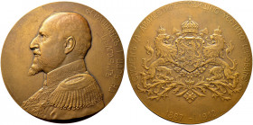 Bulgarien. Ferdinand I. 1887-1918 
Bronzenes Medaillon 1912 von R. Marschall, auf das 25-jährige Regierungs­jubiläum. Brustbild in reich bestickter U...
