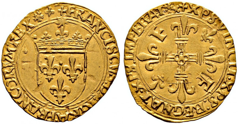 Frankreich-Königreich. Francois I. 1515-1547 
Ecu d'or au soleil o.J. (1519) -L...