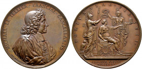 Frankreich-Königreich. Louis XIV. 1643-1715 
Bronzemedaille 1684 von A. Meybusch, auf den Kanzler und Staatsmann Michael le Tellier (1603-1685). Dess...