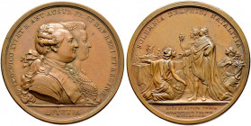 Frankreich-Königreich. Louis XVI. 1774-1793 
Bronzemedaille 1782 von Duvivier, auf den Besuch des Königspaares in Paris anlässlich der Geburt des Kro...