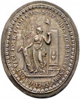 Frankreich-Königreich. Erste Republik 1792-1799 
Einseitiges hochovales, versilbertes Bronze-Klischee 1793 unsigniert, auf den Tod von Marat und Lepe...