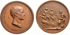 Frankreich-Königreich. Bonaparte, 1. Konsul 1799-1804 
Bronzemedaille AN III (1800) von L. Manfredini, auf das Attentat auf Napoleon in Mailand. Büst...