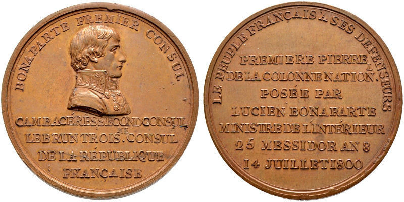 Frankreich-Königreich. Bonaparte, 1. Konsul 1799-1804 
Bronzemedaille 1800 von ...