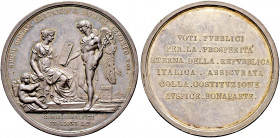 Frankreich-Königreich. Bonaparte, 1. Konsul 1799-1804 
Silbermedaille AN X (1802) von Manfredini, auf die Beratung in Lyon wegen der Umwandlung der C...