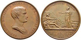 Frankreich-Königreich. Bonaparte, 1. Konsul 1799-1804 
Bronzemedaille AN XI (1803) von Andrieu, auf die Brücke über die Durance. Drapierte Büste nach...