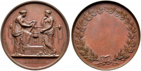 Frankreich-Königreich. Napoleon I. 1804-1815 
Bronzemedaille 1804 von Andrieu, auf die Wiedereinrichtung der Medaillenprägestätte in Paris. Clio, die...