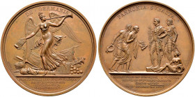 Frankreich-Königreich. Napoleon I. 1804-1815 
Bronzemedaille 1805 von Brenet und Galle, auf die Schlacht bei Wertingen und das Geschenk der Trophäen ...