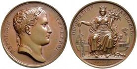 Frankreich-Königreich. Napoleon I. 1804-1815 
Bronzemedaille 1806 von Andrieu und George, auf die Einnahme Hamburgs. Belorbeerte Büste nach rechts / ...