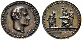 Frankreich-Königreich. Napoleon I. 1804-1815 
Silberne Miniaturmedaille 1806 unsigniert, auf die Verteilung des Soldes an preußische Invaliden. Bloße...