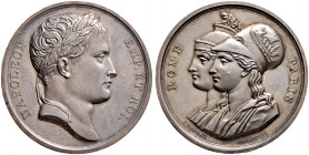 Frankreich-Königreich. Napoleon I. 1804-1815 
Silbermedaille 1809 von Andrieu und Depaulis, auf die Ernennung Roms zur zweiten Hauptstadt. Belorbeert...