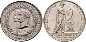 Frankreich-Königreich. Napoleon I. 1804-1815 
Silbermedaille 1810 von Mercie, auf seine Hochzeit mit Marie Louise von Österreich - gewidmet von der S...