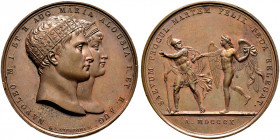 Frankreich-Königreich. Napoleon I. 1804-1815 
Bronzemedaille 1810 von L. Manfredini, auf den gleichen Anlass. Beider Büsten hintereinander nach recht...