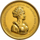 Frankreich-Königreich. Napoleon I. 1804-1815 
Einseitiges, vergoldetes Bronze-Klischee o.J. (um 1810) von Lienard, auf seine erste Gemahlin Marie-Lou...