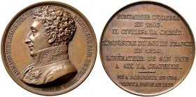 Frankreich-Königreich. Louis XVIII. 1814, 1815-1824 
Bronzemedaille 1822 von Dieudonne, auf den Tod von Armand du Plessis Duc de Richelieu (1766-1822...
