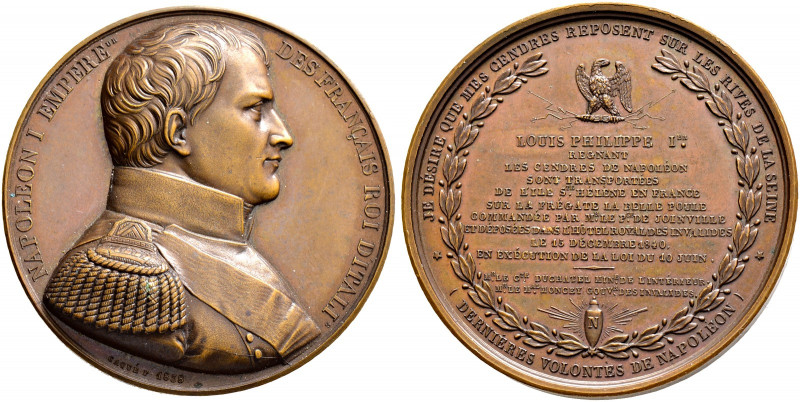 Frankreich-Königreich. Louis Philippe 1830-1848 
Bronzemedaille 1840 von Caque,...