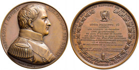 Frankreich-Königreich. Louis Philippe 1830-1848 
Bronzemedaille 1840 von Caque, auf die Überführung der Gebeine Napoleons nach Paris. Dessen Brustbil...