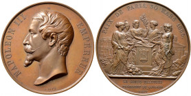 Frankreich-Königreich. Napoleon III. 1852-1870 
Große Bronzemedaille 1856 von A. Bovy, auf die Unterzeichnung des Friedens von Paris auf Vermittlung ...