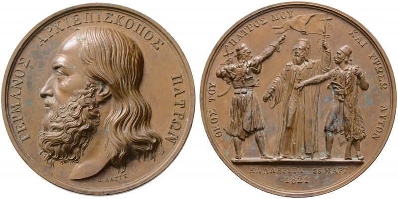 Griechenland. Johannes Capodistrias 1827-1831 
Bronzemedaille 1821 von K. Lange...