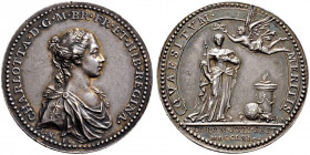Großbritannien. George III. 1760-1820 
Silbermedaille 1761 von L. Natter, auf die Krönung seiner Gemahlin, der englischen Königin Charlotte. Deren Br...