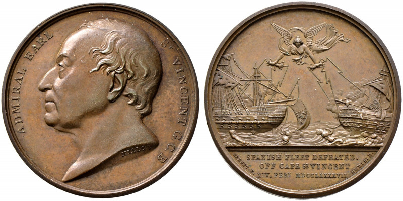 Großbritannien. George III. 1760-1820 
Bronzemedaille 1797 von G. Mills und N.G...