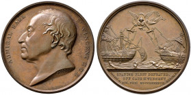 Großbritannien. George III. 1760-1820 
Bronzemedaille 1797 von G. Mills und N.G.A Brenet, auf den britischen Seesieg über die spanische Flotte bei Ka...