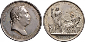 Großbritannien. George III. 1760-1820 
Silbermedaille 1817 von T. Webb und A.J. Depaulis, auf den König. Belorbeerte Büste nach rechts / Religio steh...