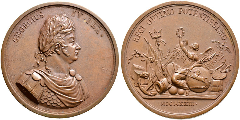 Großbritannien. George IV. 1820-1830 
Bronzemedaille, sogen. Ehrenmedaille 1823...