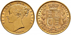 Großbritannien. Victoria 1837-1901 
Sovereign 1859. Spink 3852D, Fr. 387e, Schl. 170. 8,00 g minimale Kratzer, vorzüglich