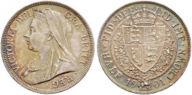 Großbritannien. Victoria 1837-1901 
Halfcrown 1901. Spink 3938. feine Patina, winzige Kratzer, vorzüglich