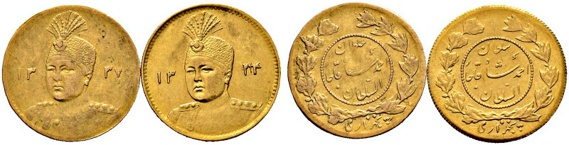Iran-Kadjaren-Dynastie. Ahmad Shah AH 1327-1344/AD 1909-1925 
Lot (2 Stücke): 5...