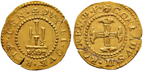 Italien-Genua. Republik 
Doppia 1602. Stilisiertes Kastell, darunter die Jahreszahl / Blumenkreuz. MIR 205/32, CNI 1/2, Fr. 419. 6,68 g Schrötlingsfe...