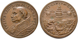 Italien-Kirchenstaat (Vatikan). Julius II. (Giuliano Della Rovere) 1503-1513 
Bronzemedaille o.J. (1508) unsigniert, auf die Grundsteinlegung des neu...