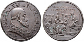 Italien-Kirchenstaat (Vatikan). Clemens VII. (Giulio de Medici) 1523-1534 
Bronzemedaille o.J. (1530) unsigniert (von B. da Castelbolognese), auf die...