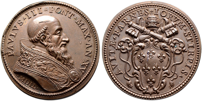 Italien-Kirchenstaat (Vatikan). Paul III. (Alessandro Farnese) 1534-1549 
Bronz...